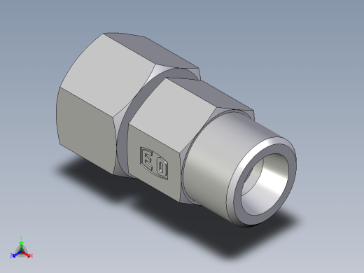 卡套式工业通用硬管接头EO_Distance_piece_adapter_DA10SOMDCF正等轴测缩略图