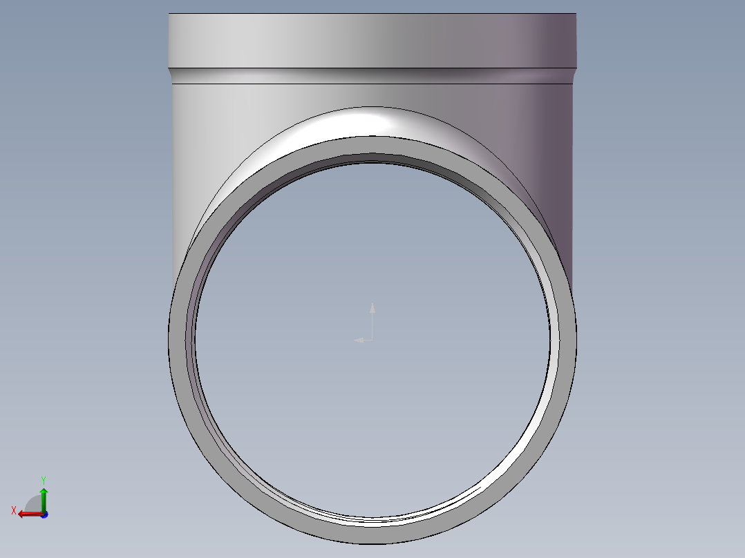 三通-等径 DN80后视图