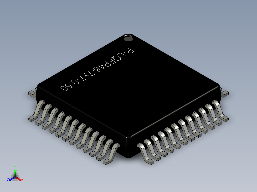 元器件3D封装LQFP48-7x7-0_5079正等轴测图