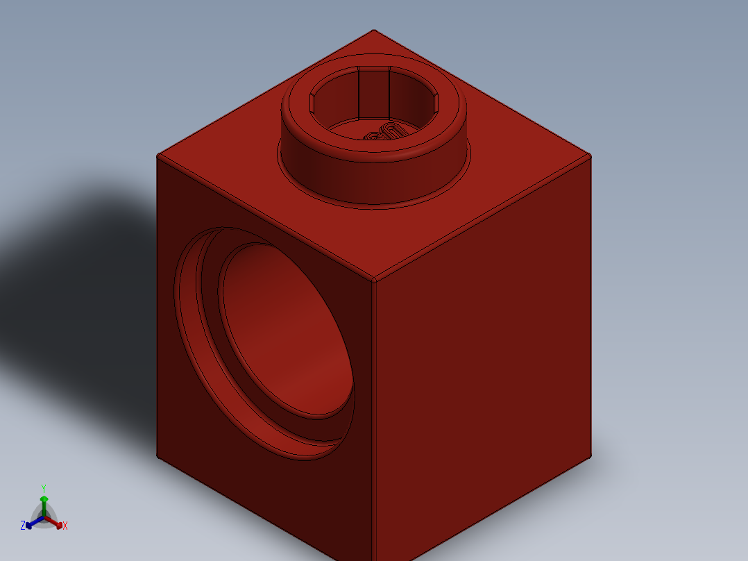 乐高机械组积木（横梁）-654121 Red Brick 1 x 1 with Hole