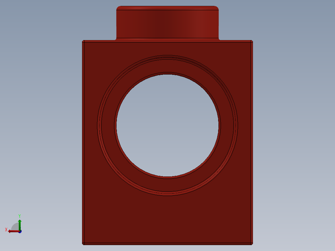 乐高机械组积木（横梁）-654121 Red Brick 1 x 1 with Hole后视图