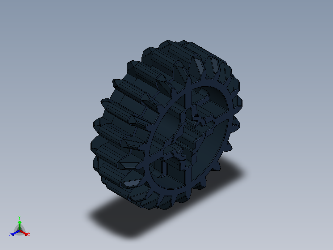 32269 Black Technic Gear 20 Tooth Double Bevel.SLDPRT主视图