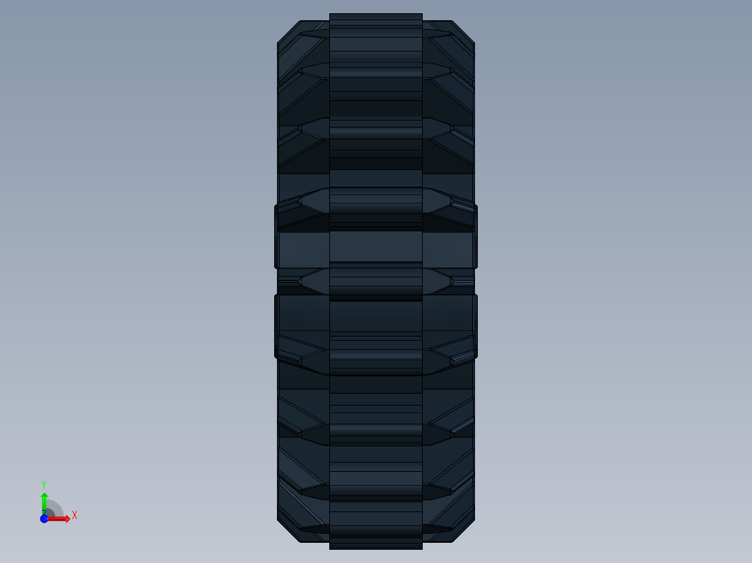 32269 Black Technic Gear 20 Tooth Double Bevel.SLDPRT前视图