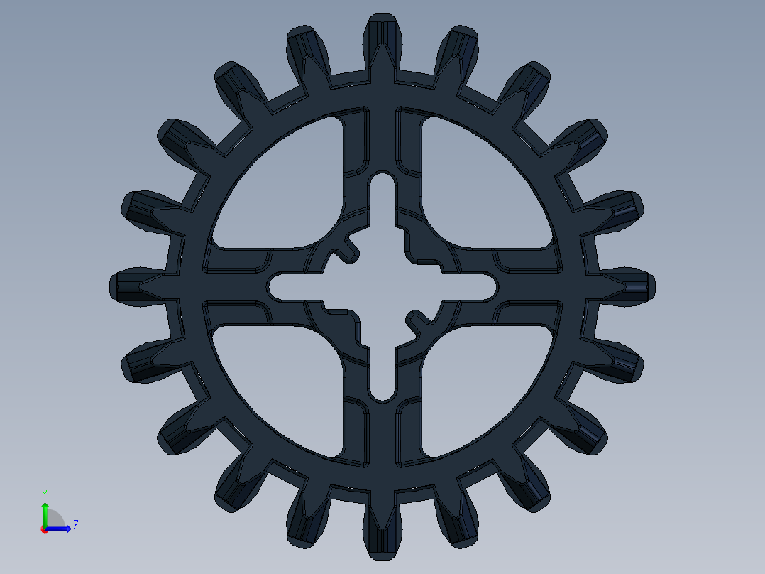 32269 Black Technic Gear 20 Tooth Double Bevel.SLDPRT左视图