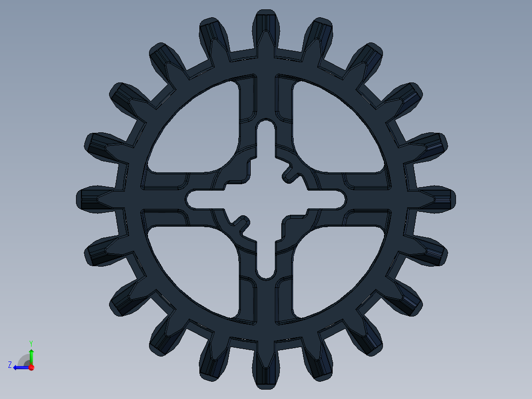 32269 Black Technic Gear 20 Tooth Double Bevel.SLDPRT右视图