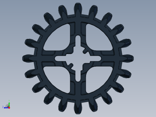32269 Black Technic Gear 20 Tooth Double Bevel.SLDPRT右视缩略图