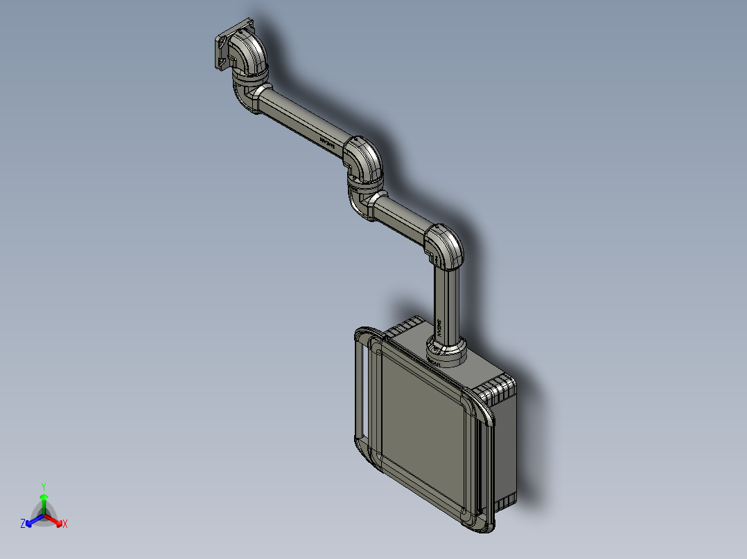 向上墙座+中间连接器+转角+箱体连接器+控制箱