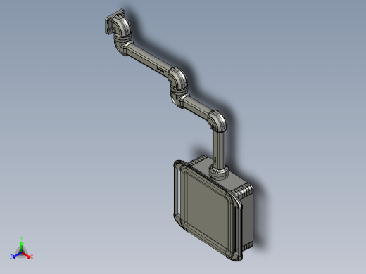 向上墙座+中间连接器+转角+箱体连接器+控制箱正等轴测缩略图