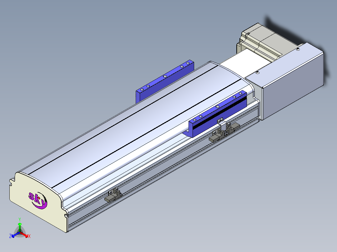 同步带滑台-半封闭B17H-L50-S300-R-P75-D3主视图