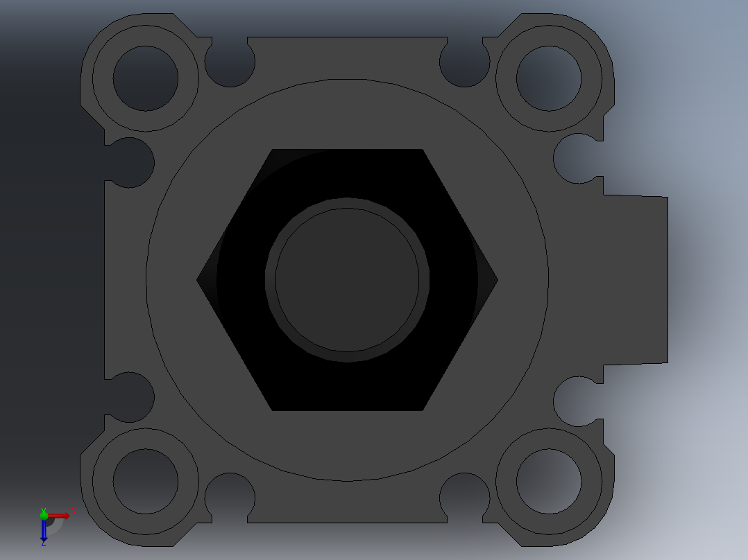 气缸CDQ2B32-30DMZ俯视图