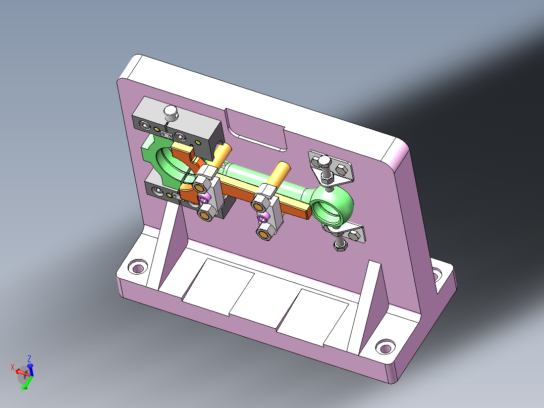Q157-11ZA－1.58型空气压缩机连杆机械加工工艺及精镗大小头孔夹具设计【三维SolidWorks】主视图