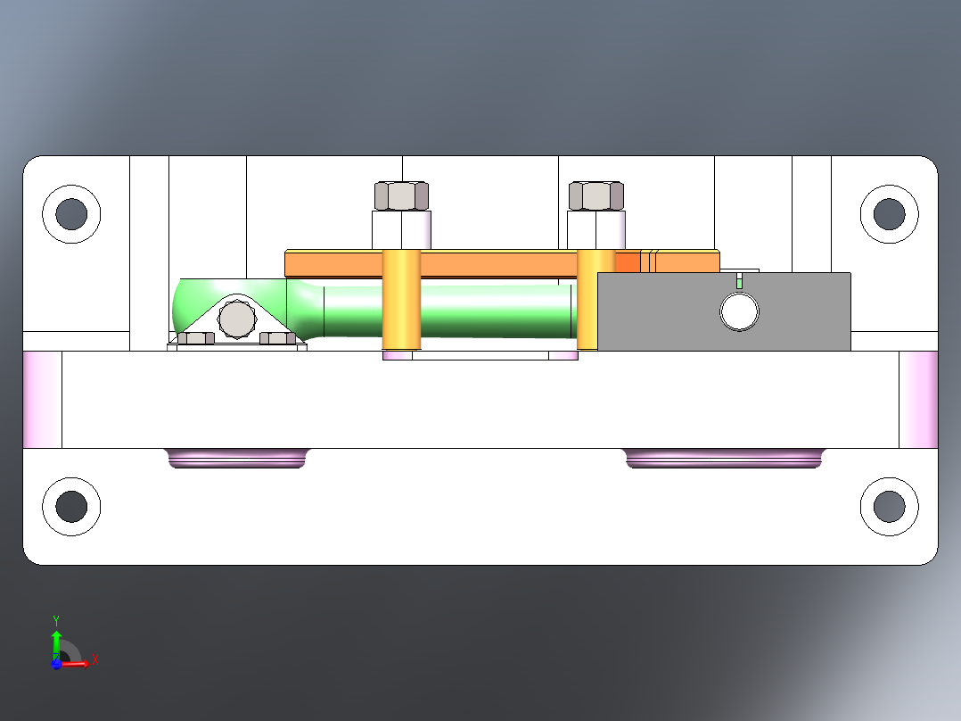 Q157-11ZA－1.58型空气压缩机连杆机械加工工艺及精镗大小头孔夹具设计【三维SolidWorks】前视图