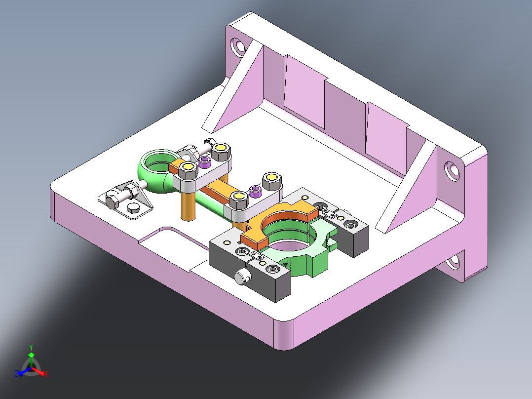Q157-11ZA－1.58型空气压缩机连杆机械加工工艺及精镗大小头孔夹具设计【三维SolidWorks】正等轴测图