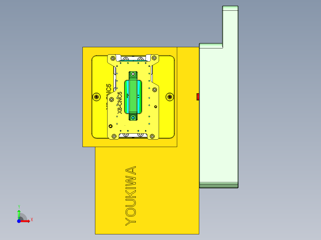 X8-CNC5笔记本CNC工装夹具三维模型前视图