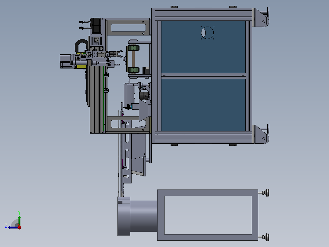 铜柱胶壳铁片组装机sw16可编辑右视图