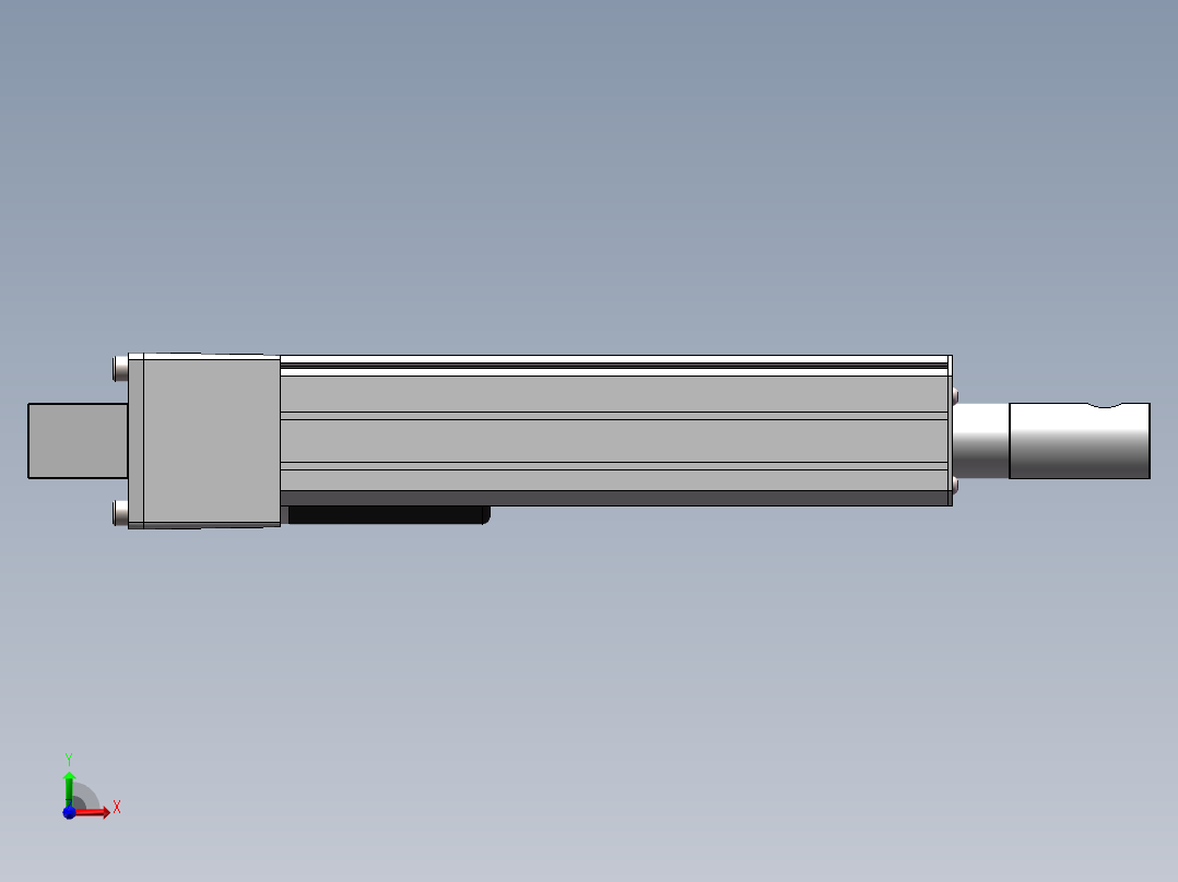 精确闭环控制用电动推杆三维SW模型前视图