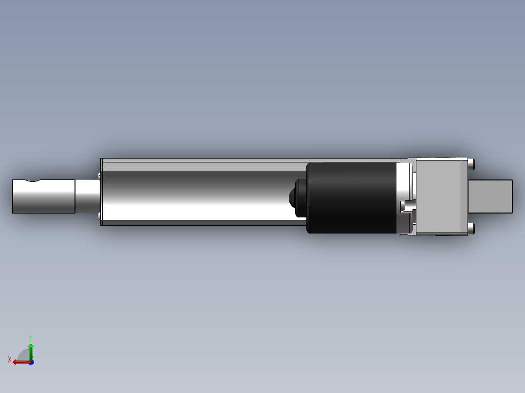 精确闭环控制用电动推杆三维SW模型后视图