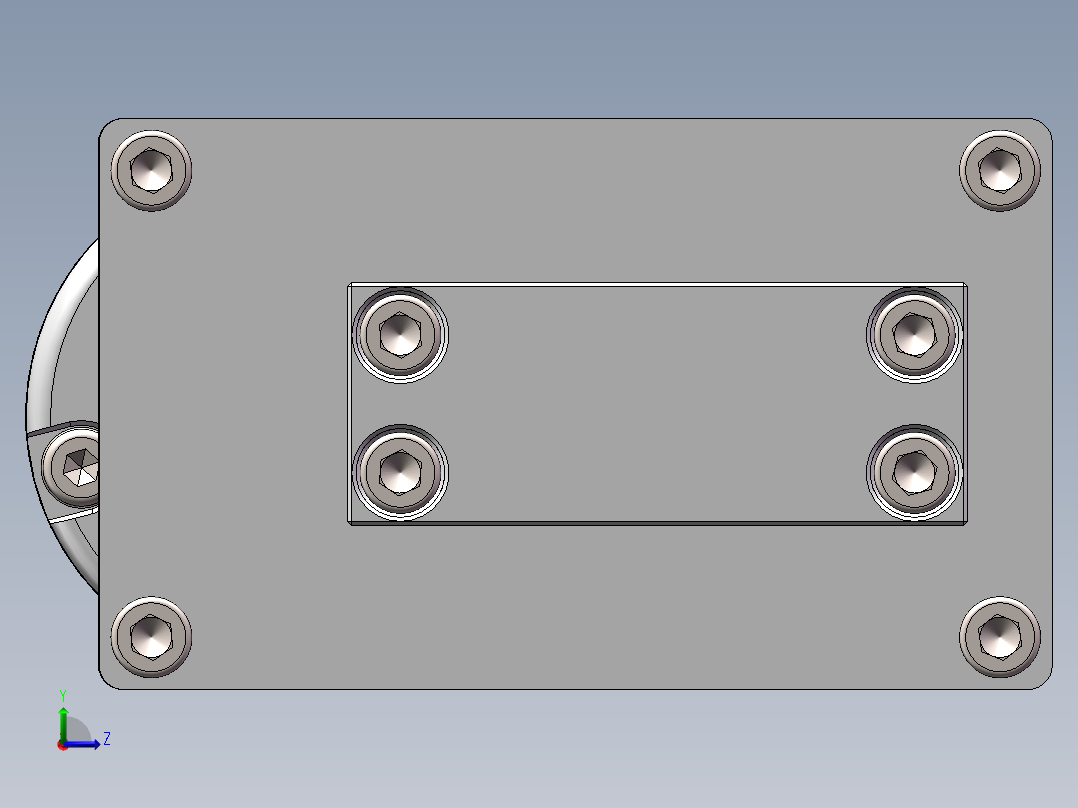 精确闭环控制用电动推杆三维SW模型左视图