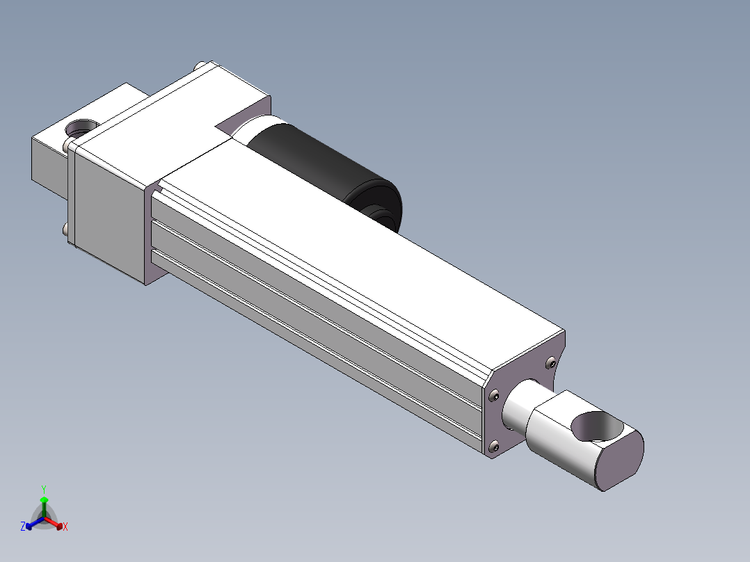 精确闭环控制用电动推杆三维SW模型正等轴测图
