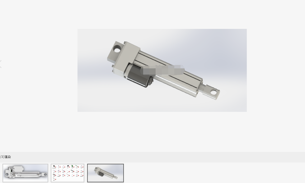 精确闭环控制用电动推杆三维SW模型