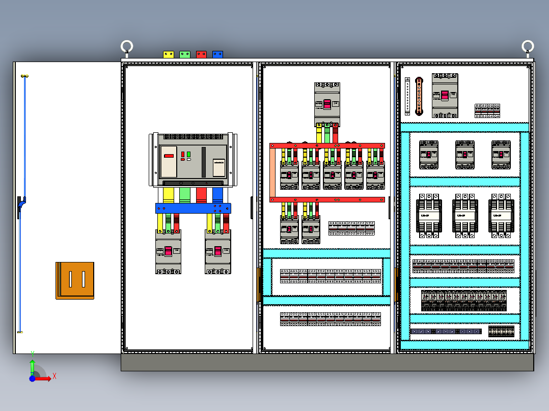 三柜组装630A电源柜控制柜 55248前视图