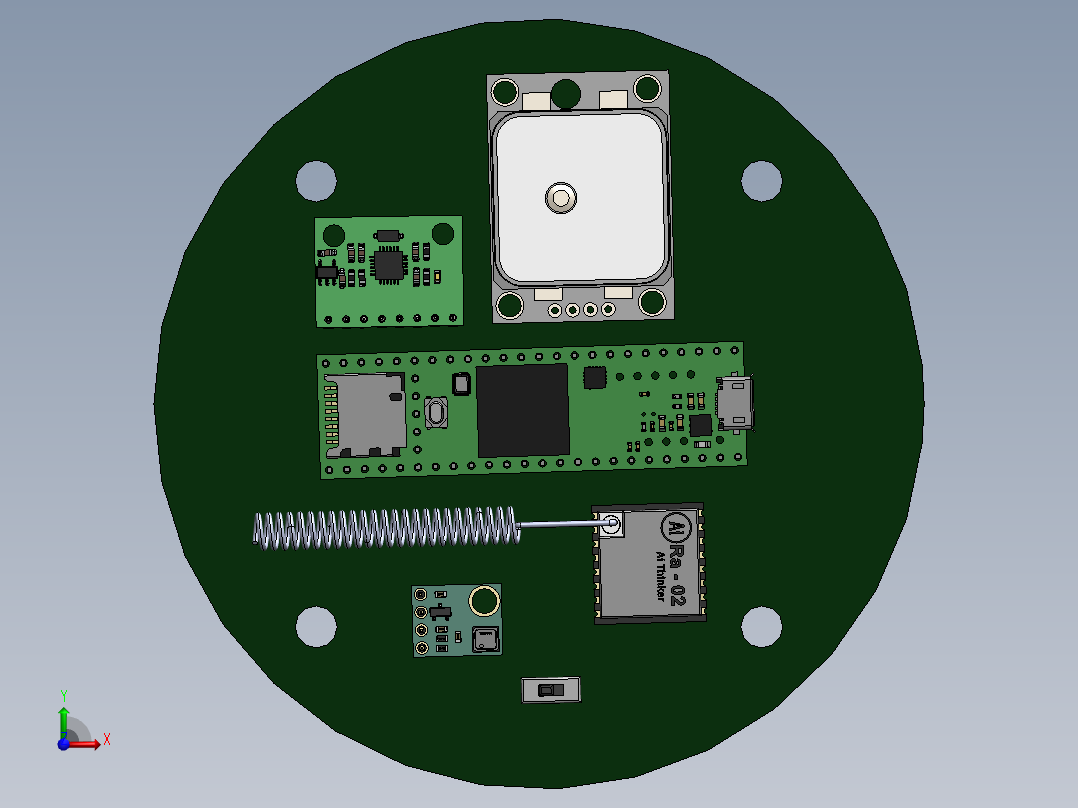 A3004233-卫星印刷电路板组装前视图