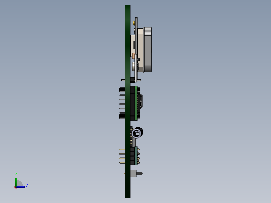 A3004233-卫星印刷电路板组装左视图