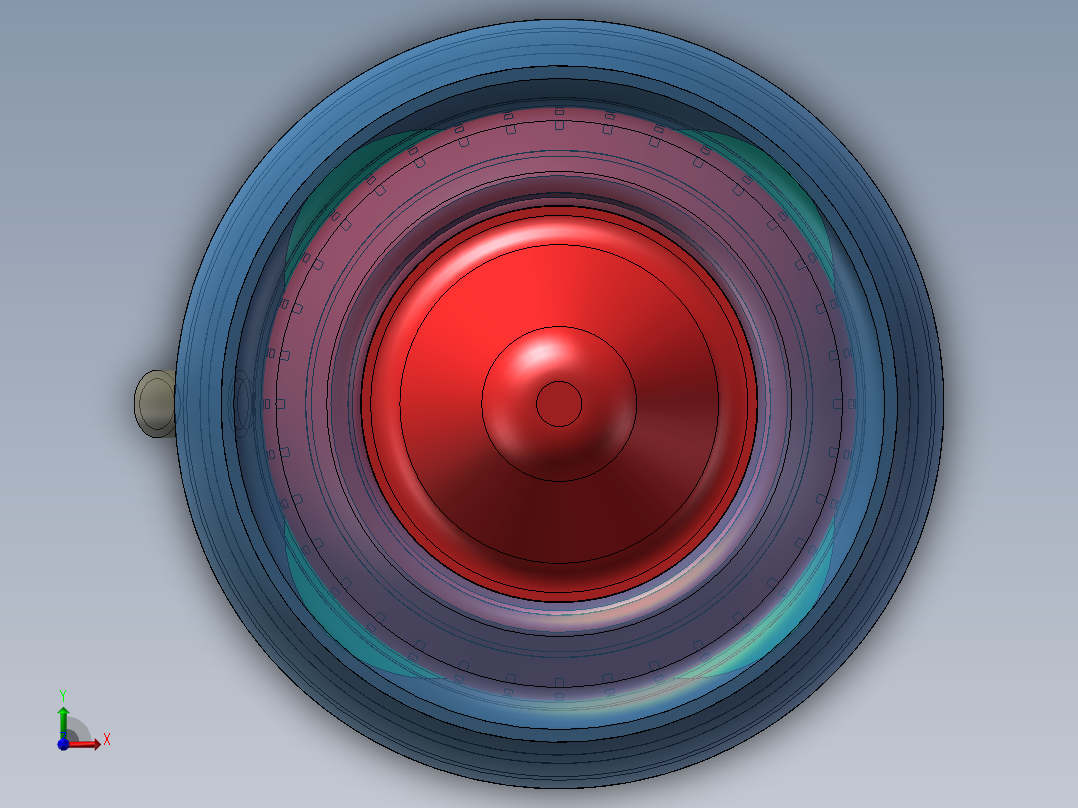 高速离心式果汁机的结构设计（榨汁机设计含三维SW+CAD图纸+说明书）前视图