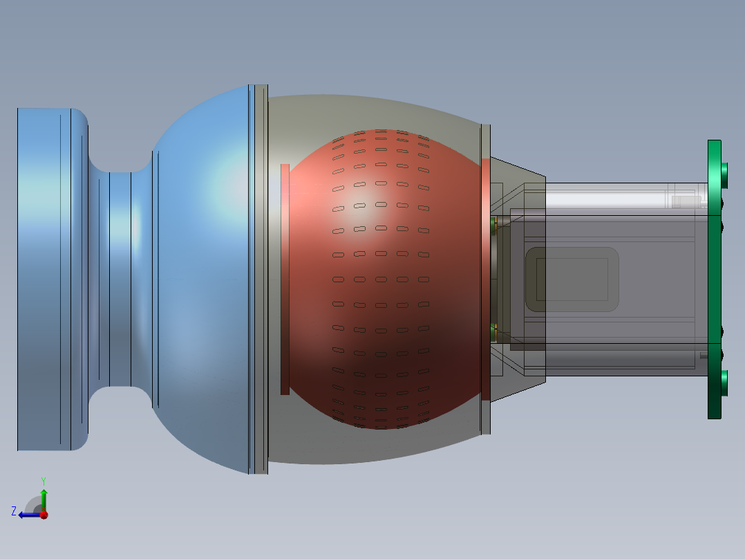 高速离心式果汁机的结构设计（榨汁机设计含三维SW+CAD图纸+说明书）右视图