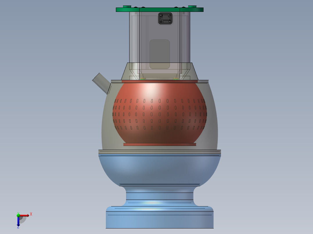 高速离心式果汁机的结构设计（榨汁机设计含三维SW+CAD图纸+说明书）俯视图
