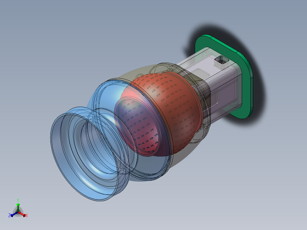 高速离心式果汁机的结构设计（榨汁机设计含三维SW+CAD图纸+说明书）正等轴测图