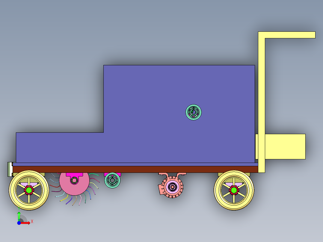 物业清洁仓库道路吸尘清扫车前视图