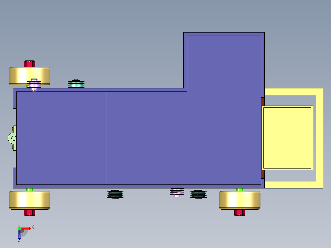 物业清洁仓库道路吸尘清扫车俯视图