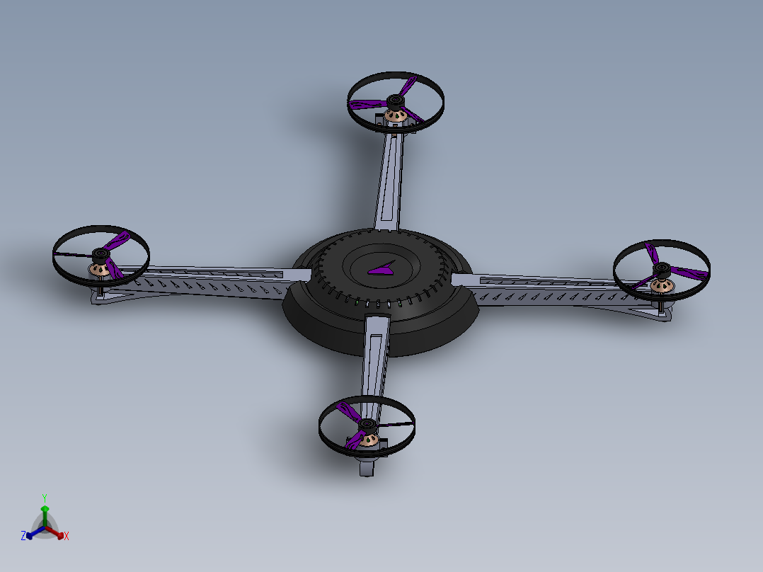 防撞四旋翼无人机 s-721正等轴测图