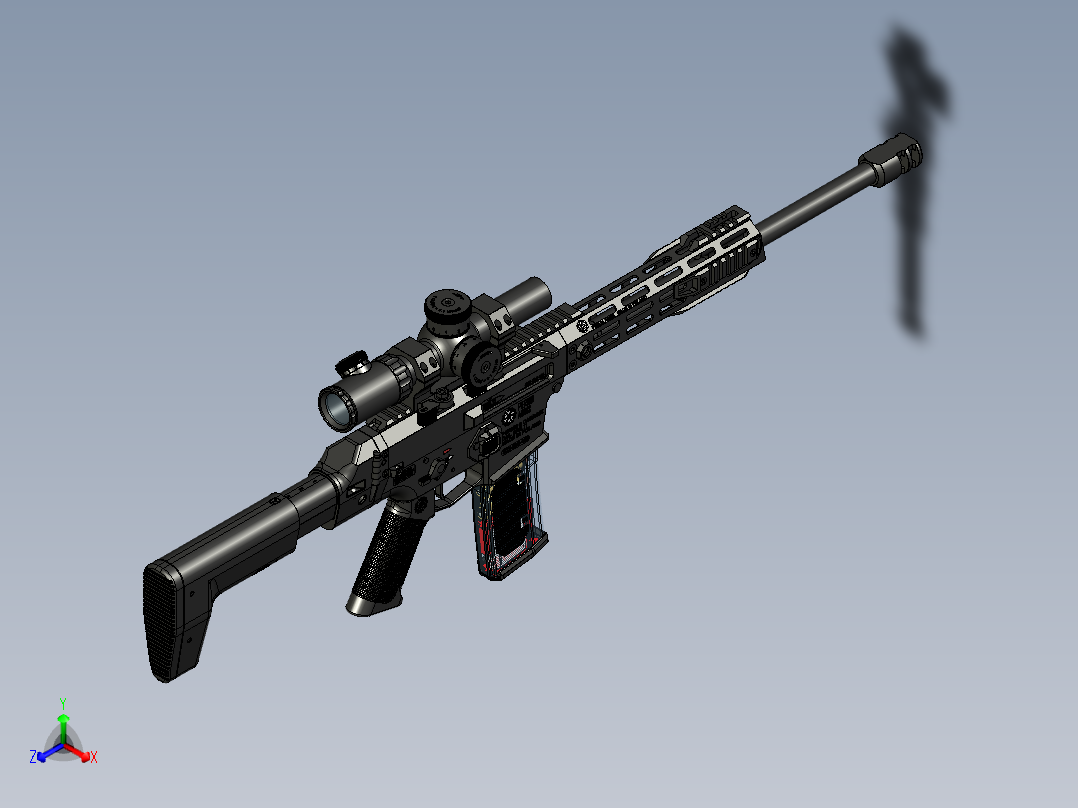 手枪左轮冲锋枪老式狙击步枪设计3D图纸perun-50 STP