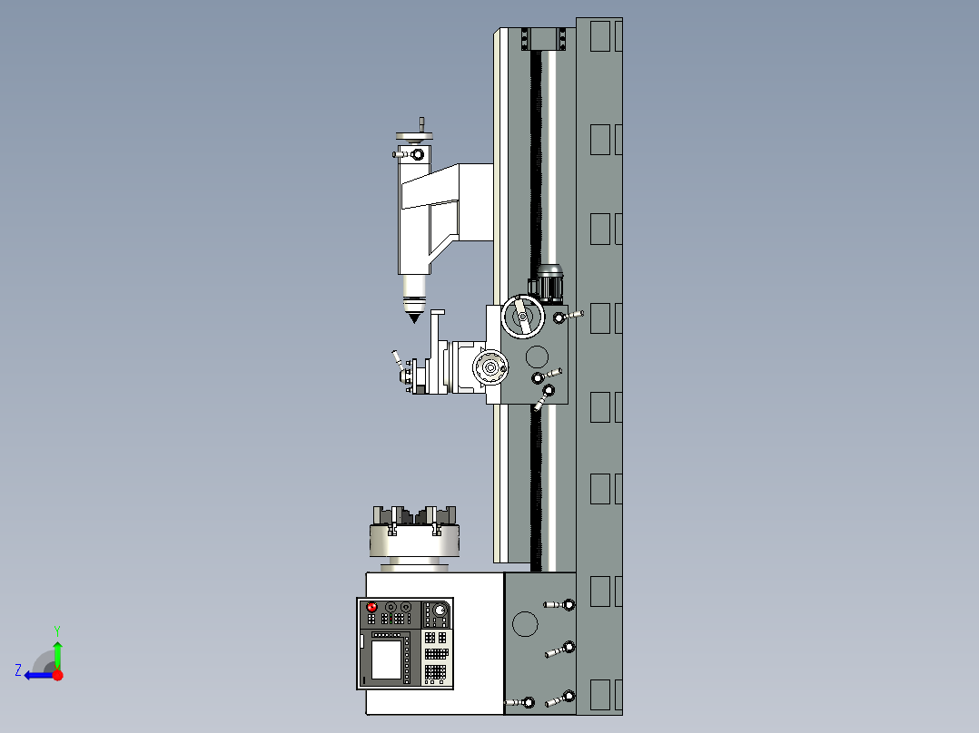 Tormo HD车床模型3D图纸右视图