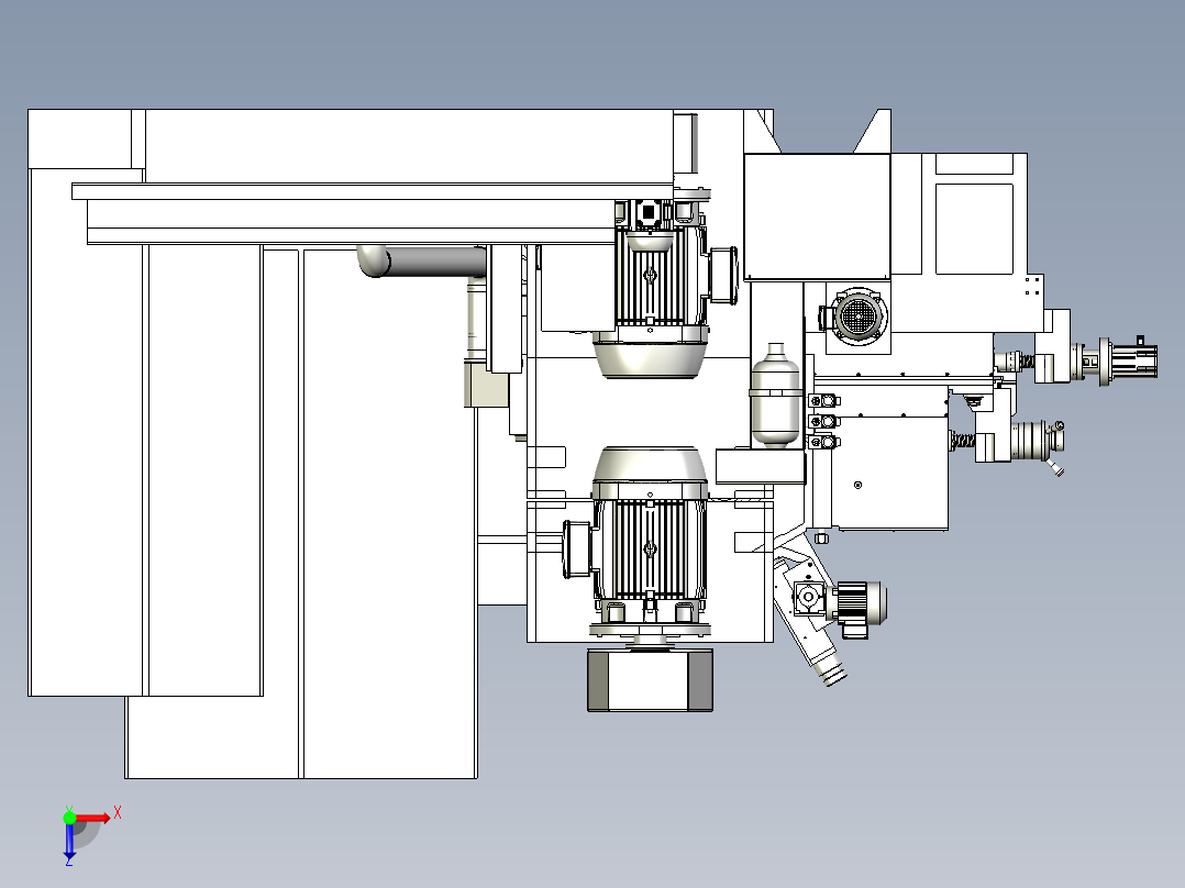 圆柱磨削及端面加工设备俯视图