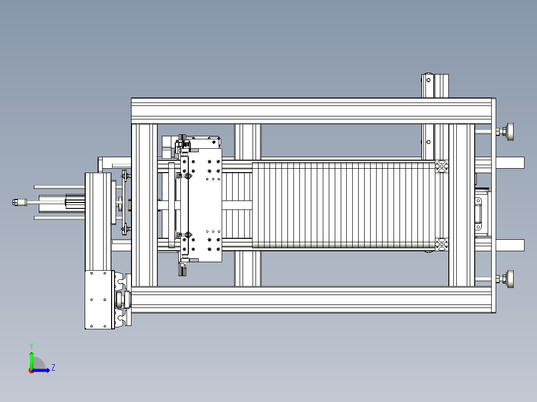 手机外壳的自动化生产加工设备左视图