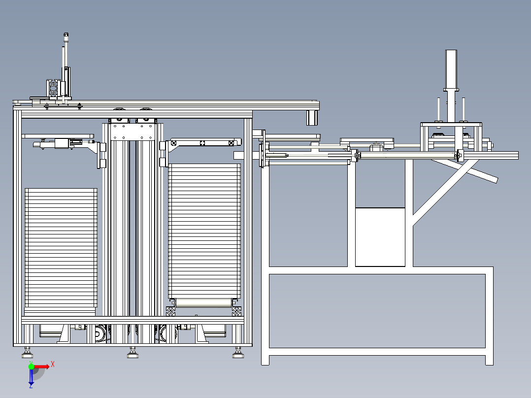 手机外壳的自动化生产加工设备俯视图