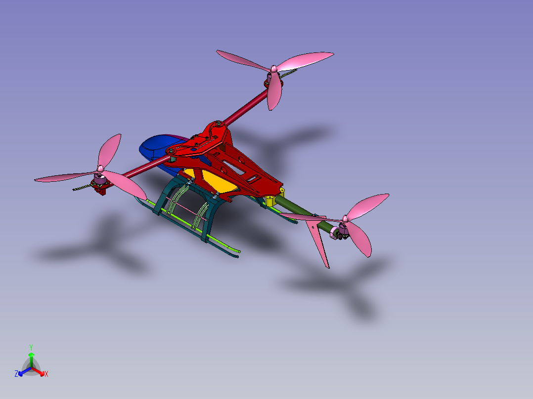 多旋翼大载重直升机主视图