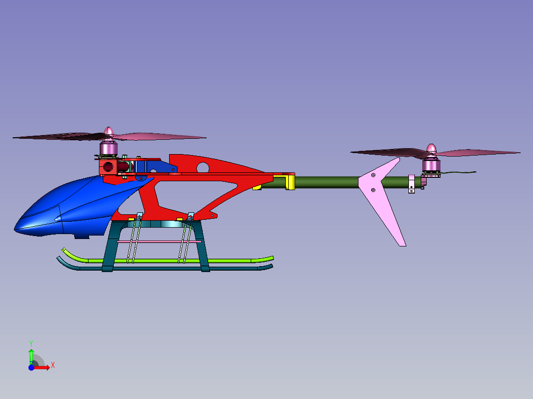 多旋翼大载重直升机前视图