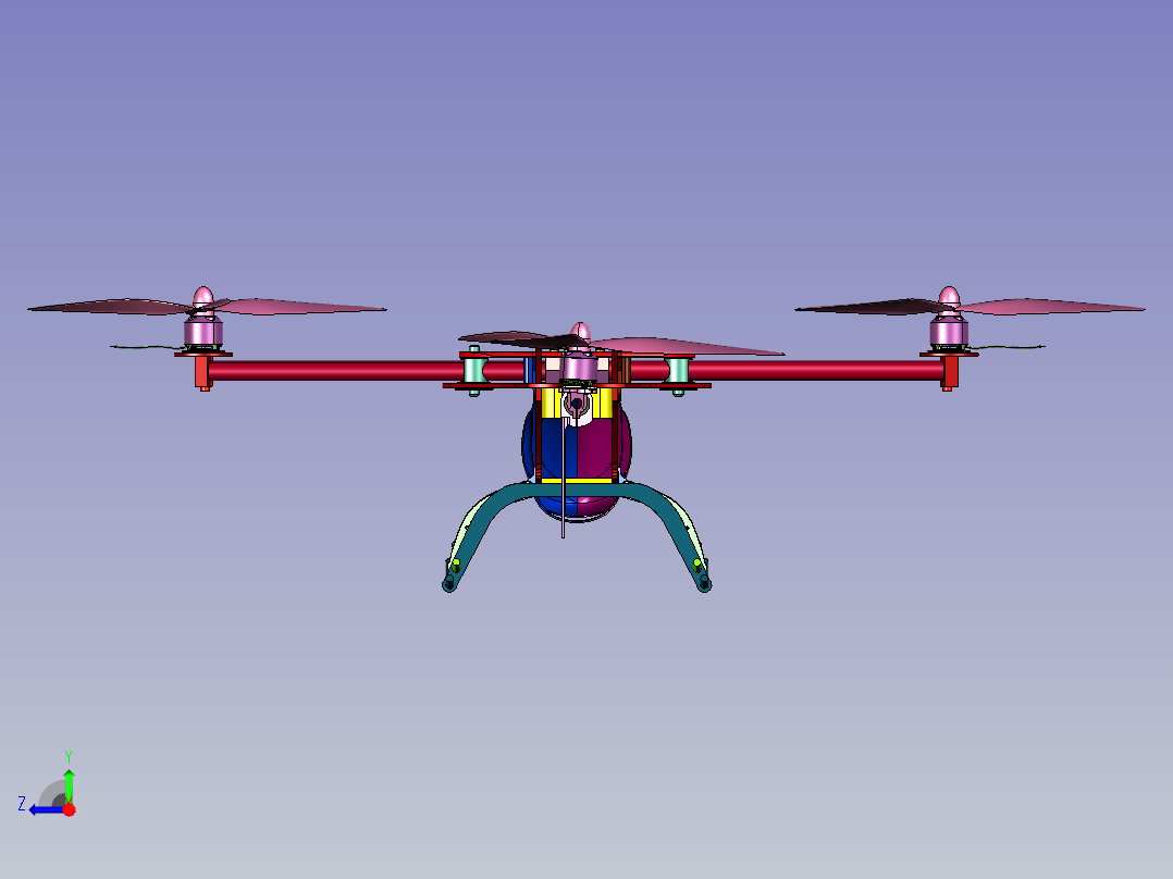 多旋翼大载重直升机右视图