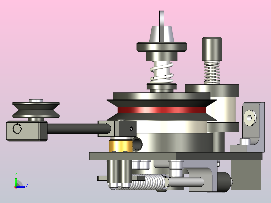 缠绕机 绕线机winding-coil-tensor-1832-模型格式为 stp sat igs左视图