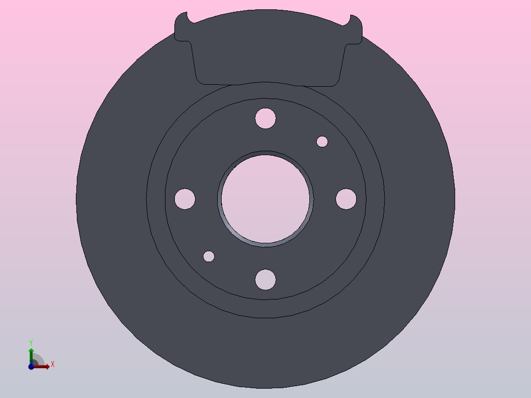 制动转子和制动垫前视图