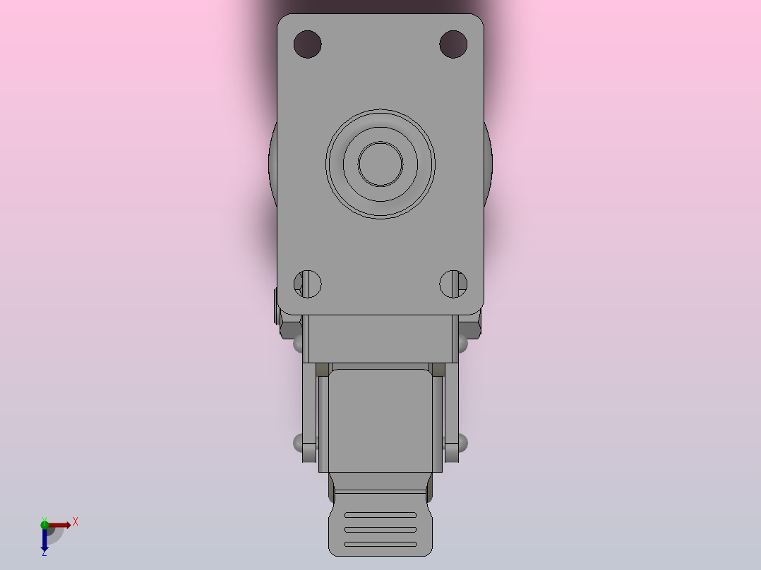 Z11-01B-100-502W中型轮[Z11-01B-125-502W]脚轮俯视图