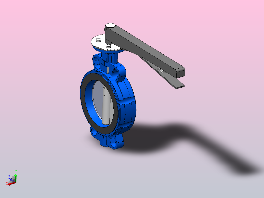 对夹式手动蝶阀DN125主视图