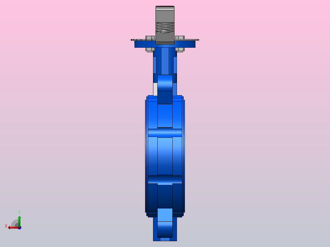 对夹式手动蝶阀DN125后视图