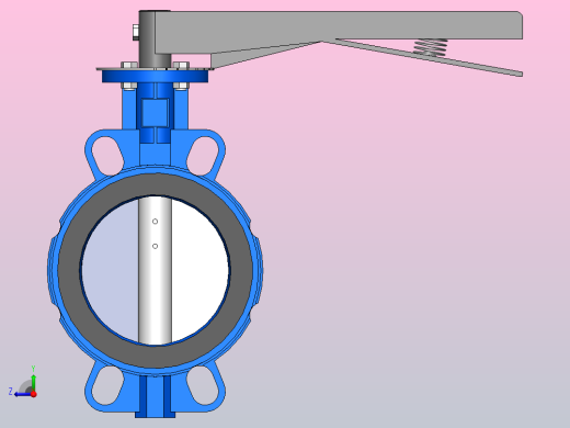 对夹式手动蝶阀DN125右视缩略图