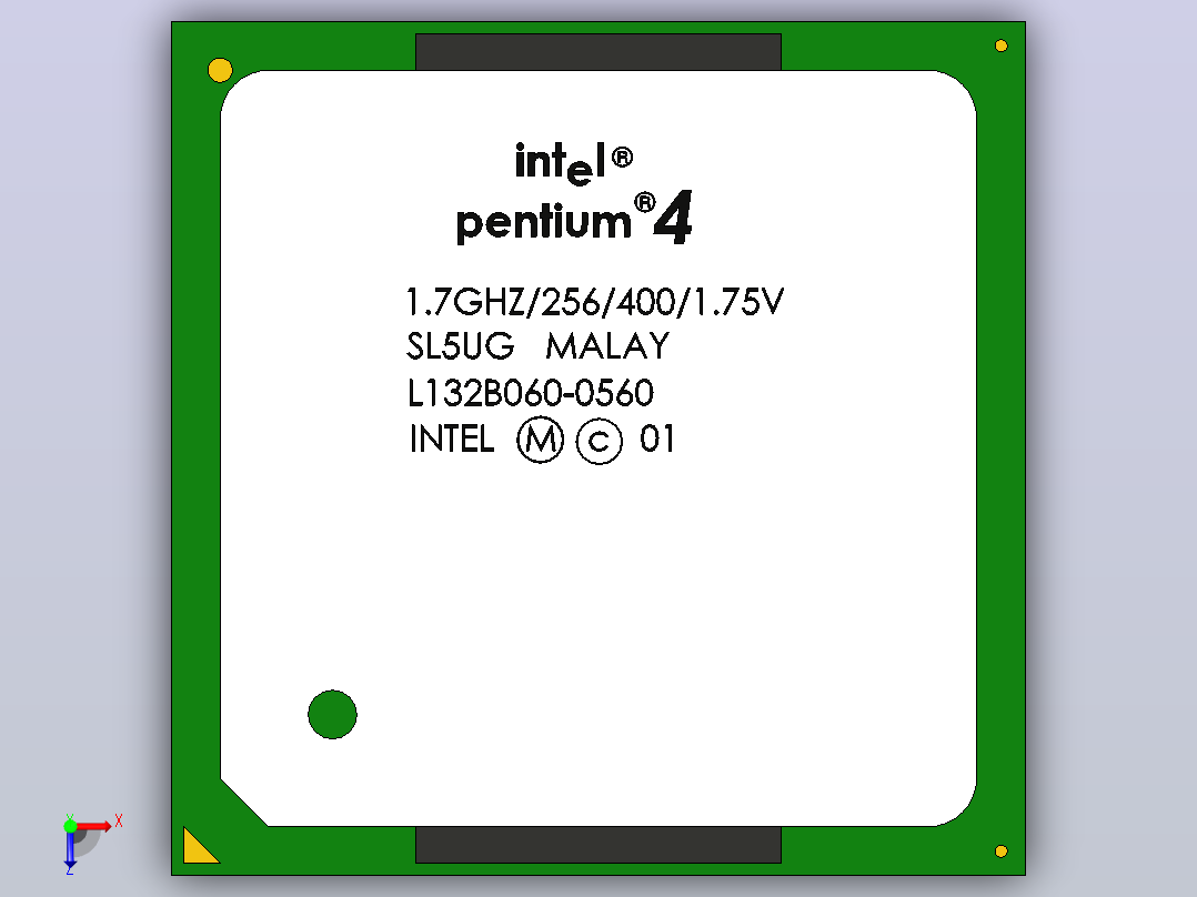 英特尔奔腾CPU SL5UG俯视图