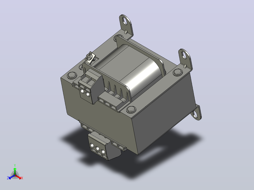 正泰变压器NDK-200-220-24（接线端子孔位数以产品实际为准)正等轴测图